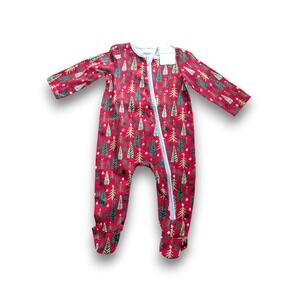 NWT Mud Pie Footed Sleeper One Piece Pajamas Holiday Christmas 6-9 Months
